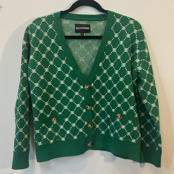 ELL AND EMM DIAMOND EE PRINT CARDIGAN - Picture 2 of 4